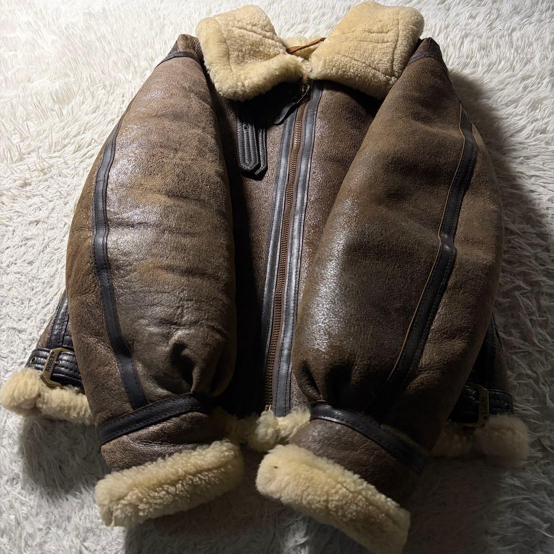 【米国製】AVIREX フライトジャケット　B-3 ムートン　羊革　38