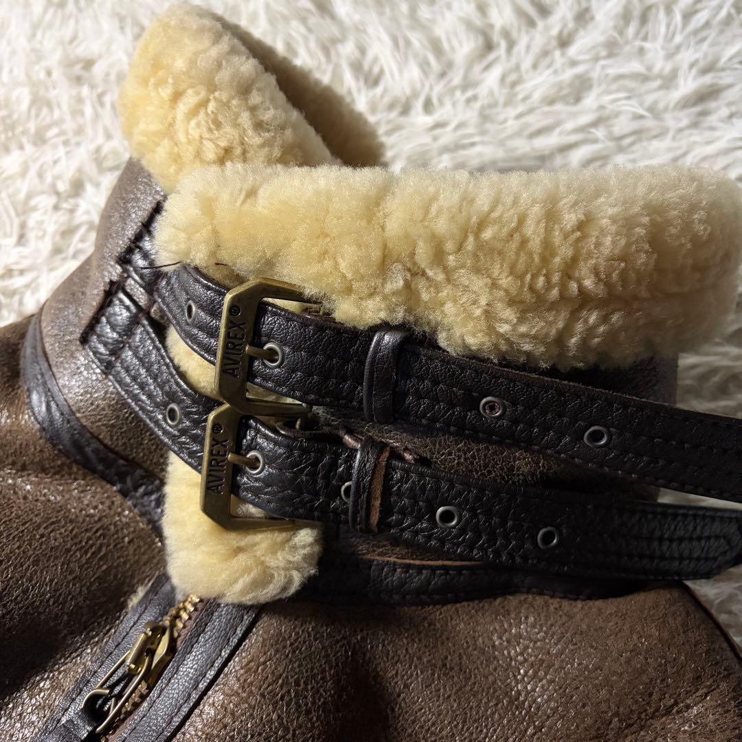 【米国製】AVIREX フライトジャケット　B-3 ムートン　羊革　38