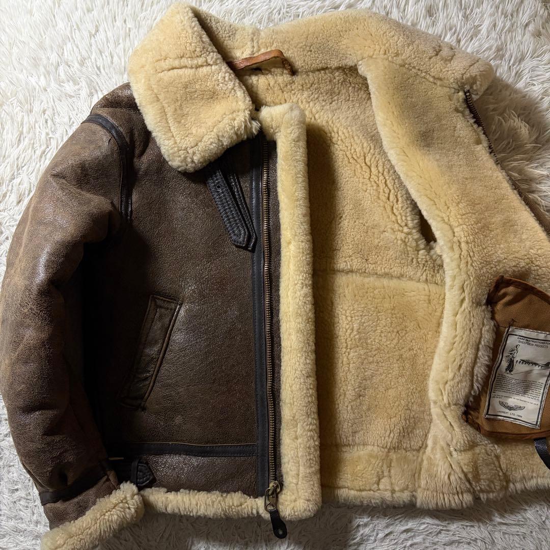 【米国製】AVIREX フライトジャケット　B-3 ムートン　羊革　38