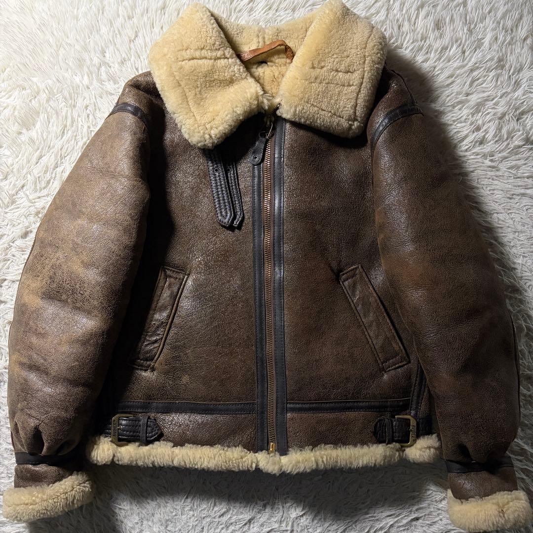 【米国製】AVIREX フライトジャケット　B-3 ムートン　羊革　38