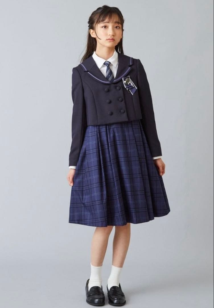 【CHOPIN】ネイビー チェック柄 フォーマルドレス セット