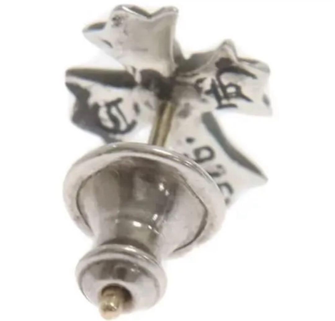 クロムハーツ　シルバー925 クロスデザイン ピアス(片耳用) ルビー