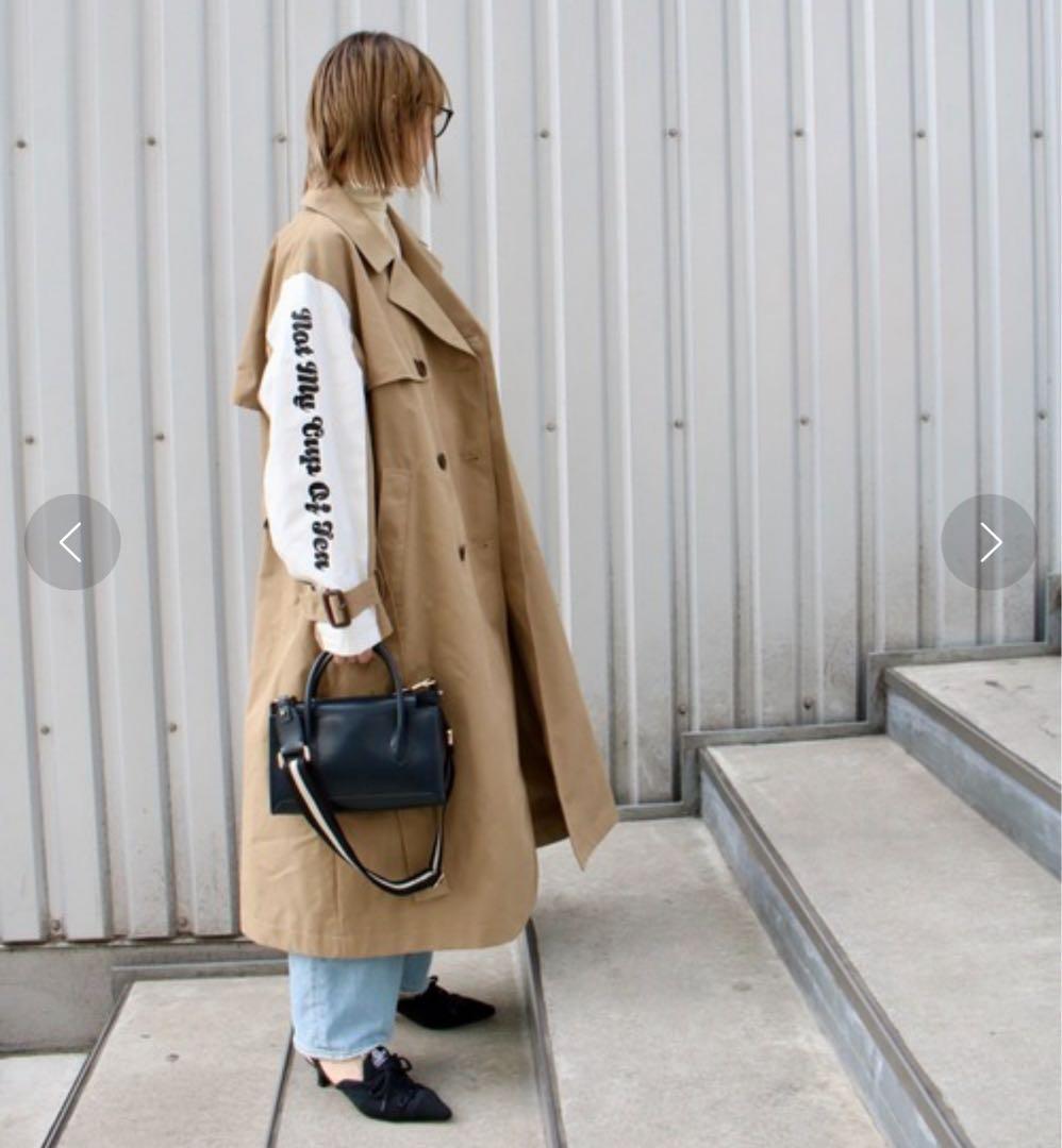 ロゴ可愛い✨ THOMAS MAGPIE トレンチコート ベージュ ベルト付き