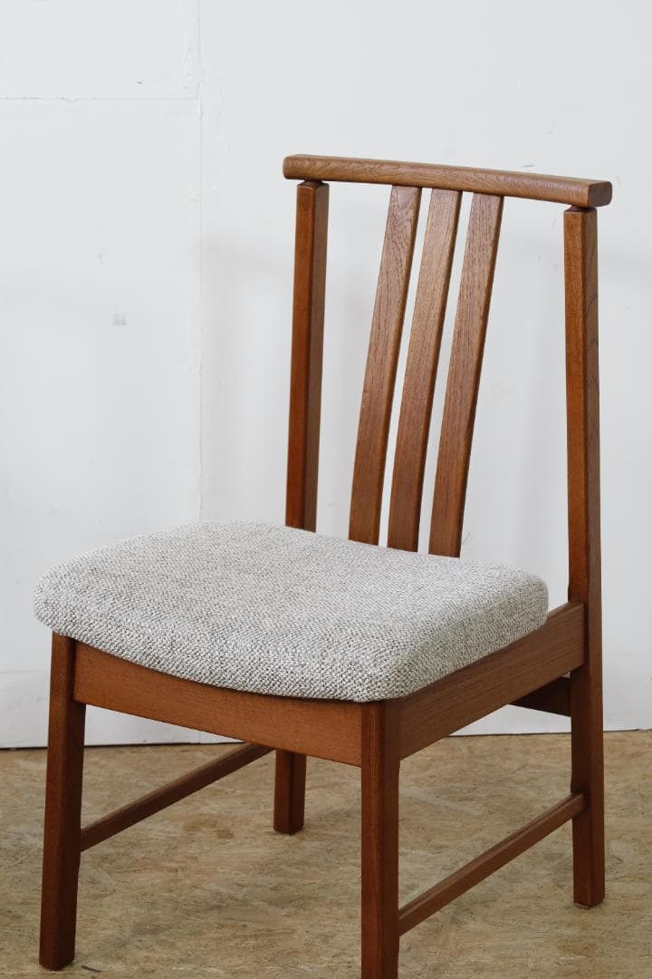 ヴィンテージ チーク無垢材 ハイバックダイニングチェア 1脚分_