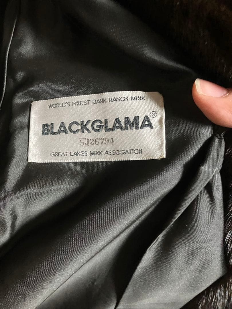 極美品 BLACKGLAMA ミンク ファーコート 裾刺繍デザイン　シリアル有