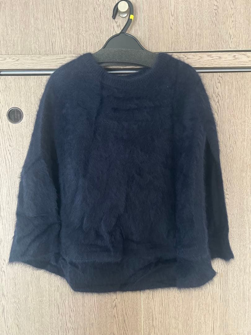 BEARDSLEY ファーニットポンチョ ネイビー