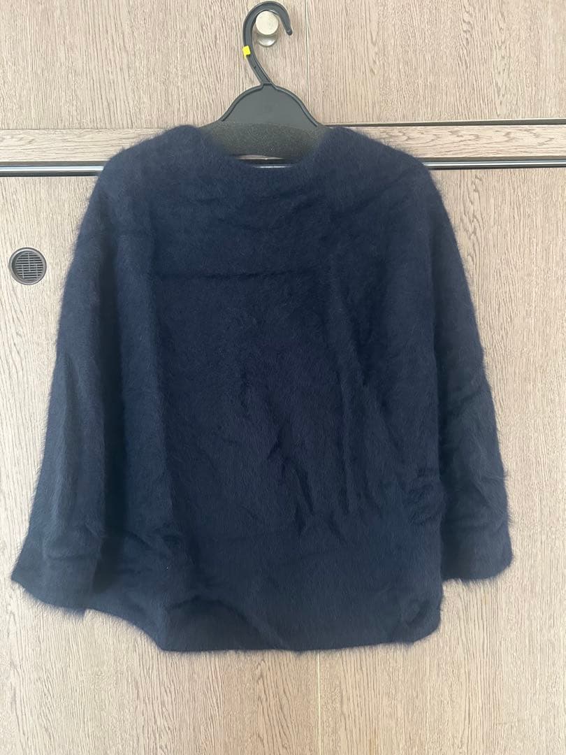 BEARDSLEY ファーニットポンチョ ネイビー