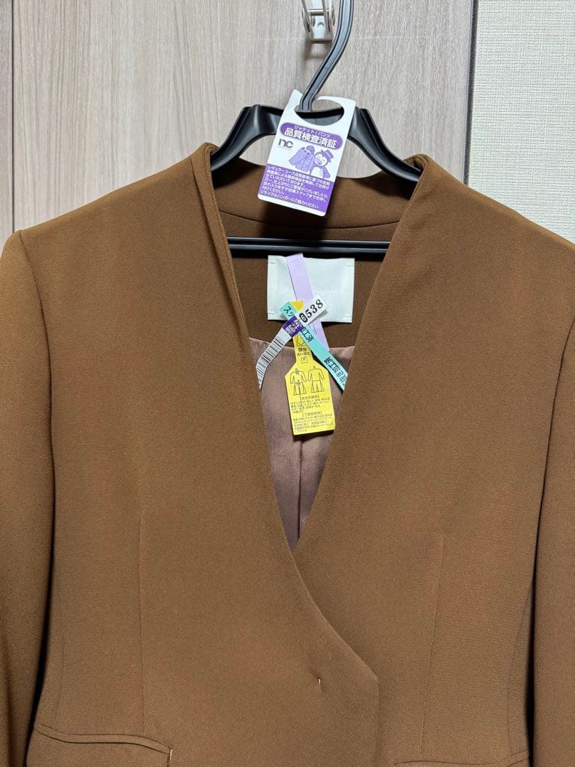 Mame Kurogouchi ノーカラージャケット ブラウン