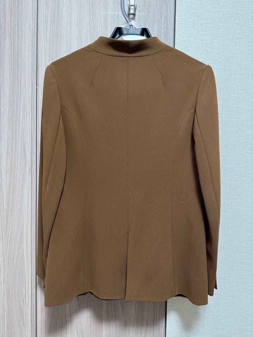 Mame Kurogouchi ノーカラージャケット ブラウン