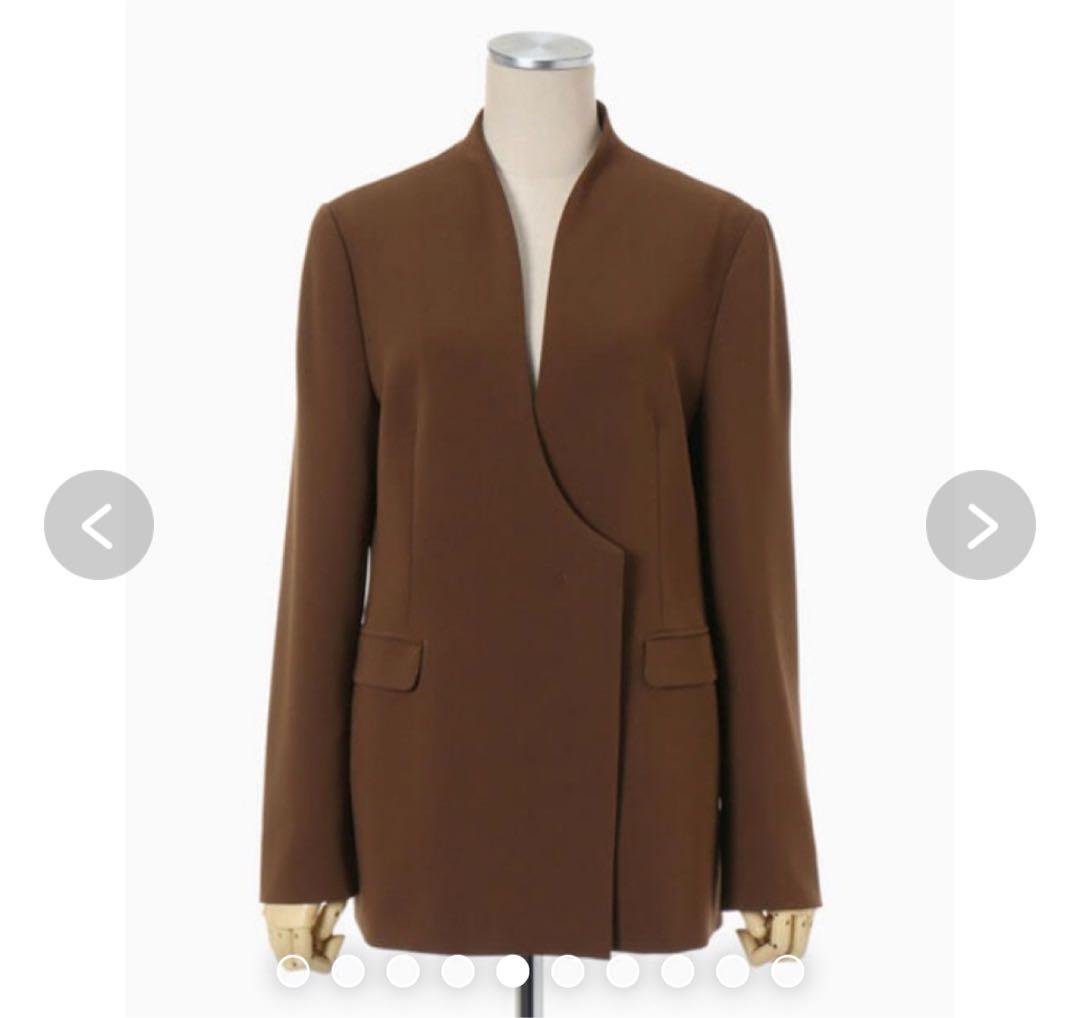 Mame Kurogouchi ノーカラージャケット ブラウン