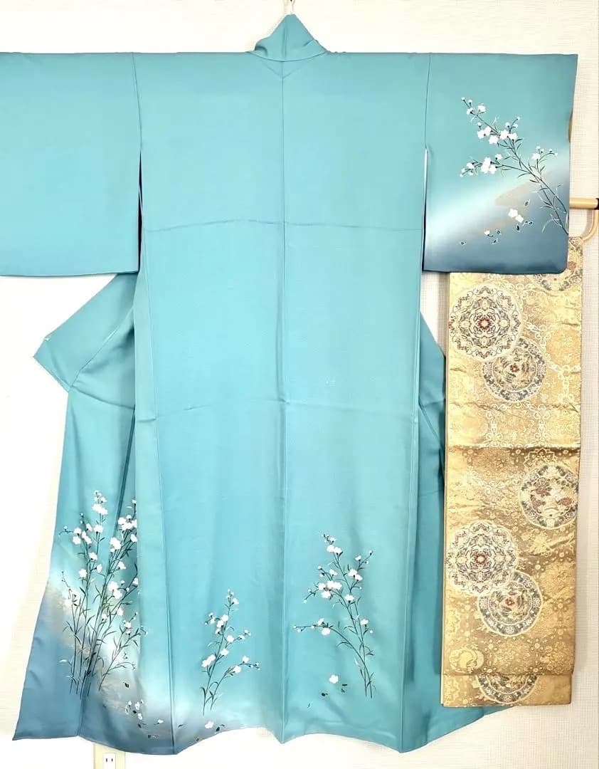 美品 正絹訪問着 落ち着いた寒色系 聡明なお色柄 祝宴 ご披露宴 ご卒業ご入学式