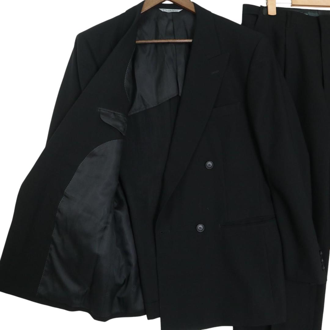 Vintage セットアップ　ダブル　スーツ　ブラック　成人式