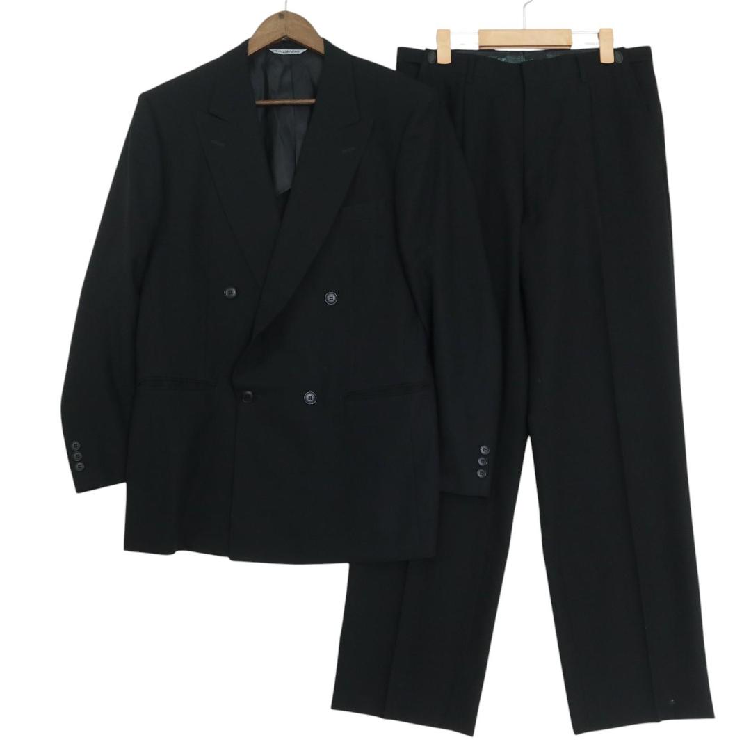 Vintage セットアップ　ダブル　スーツ　ブラック　成人式