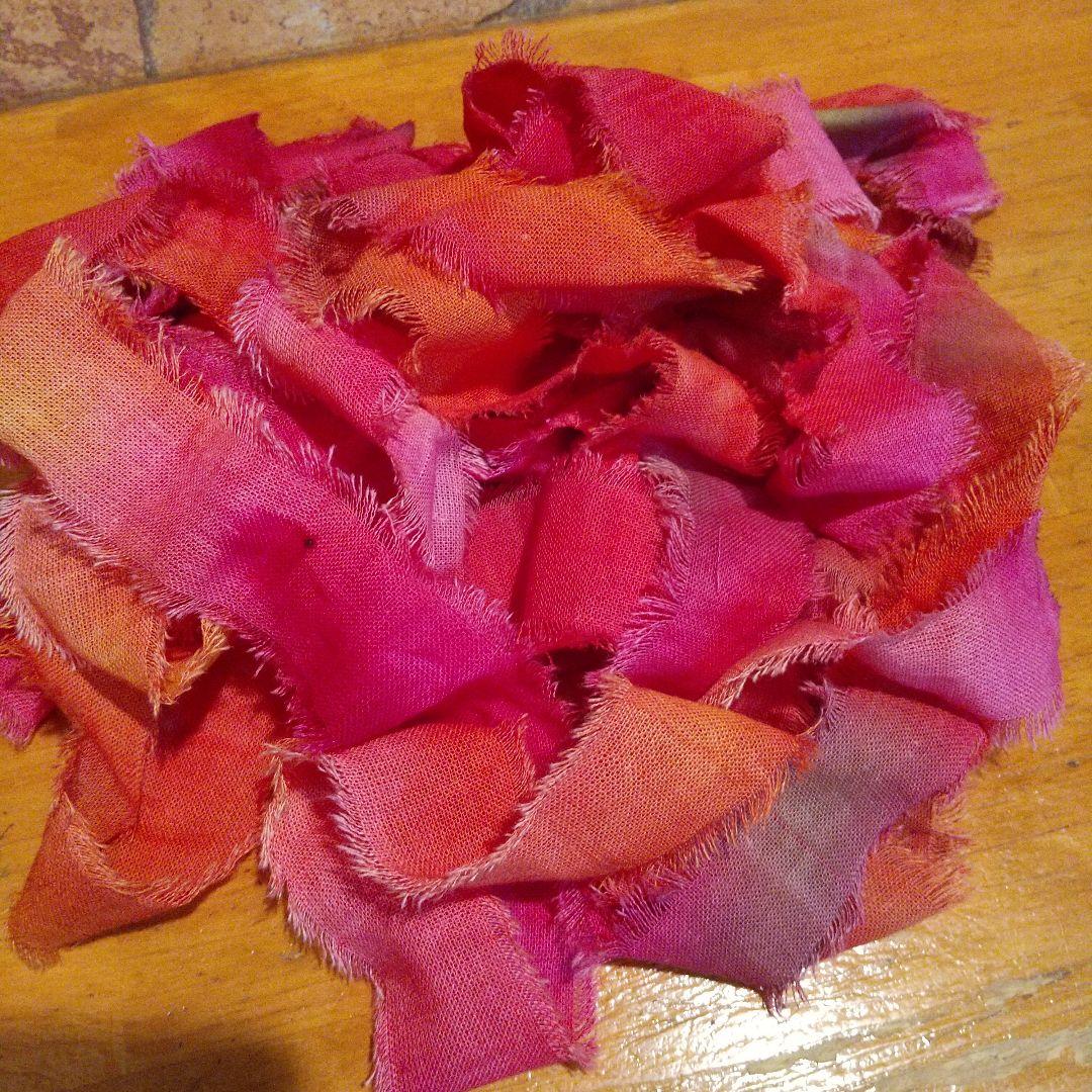 ちょここ。30，ジャンクジャーナル素材。フリンジ加工裂き布リボン