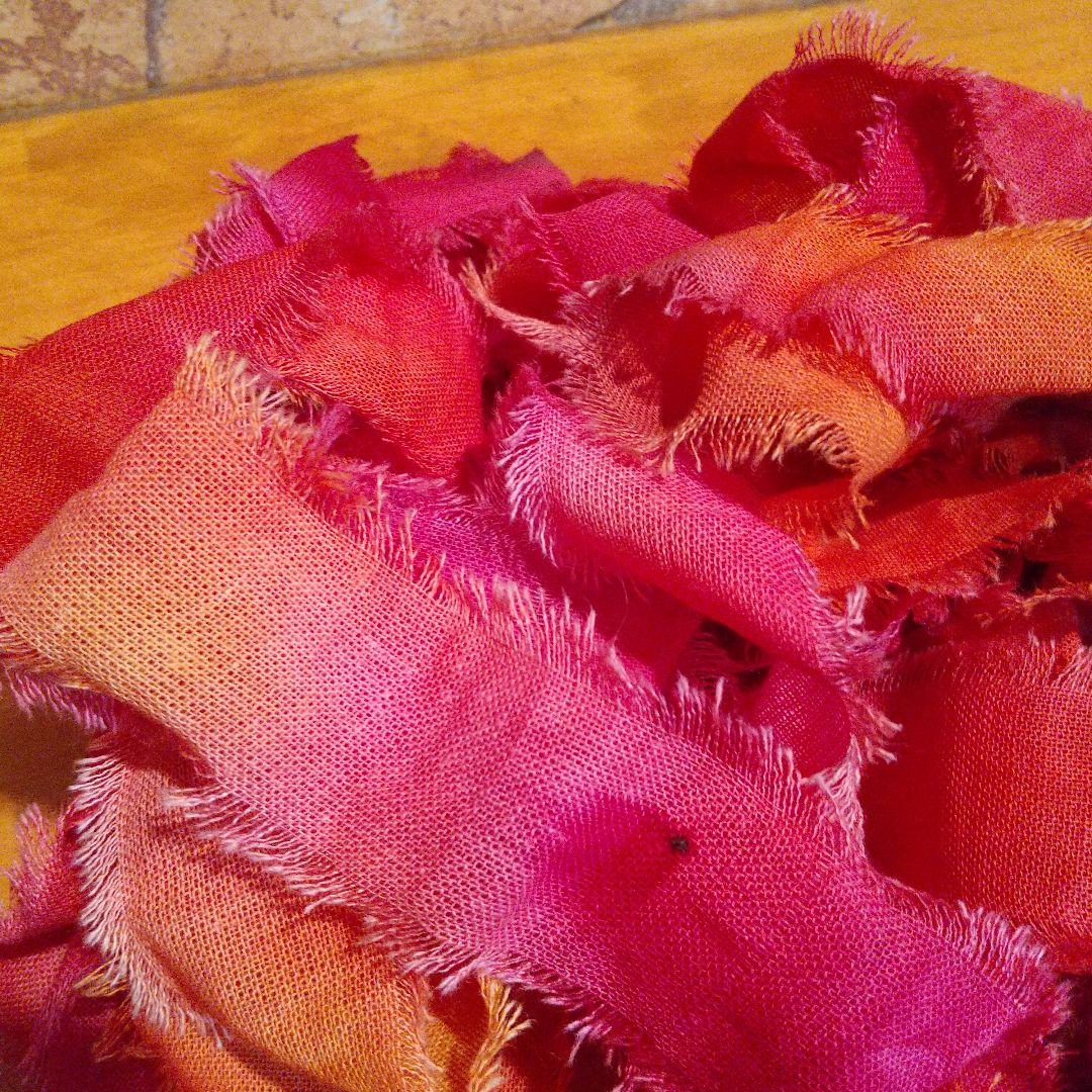 ちょここ。30，ジャンクジャーナル素材。フリンジ加工裂き布リボン