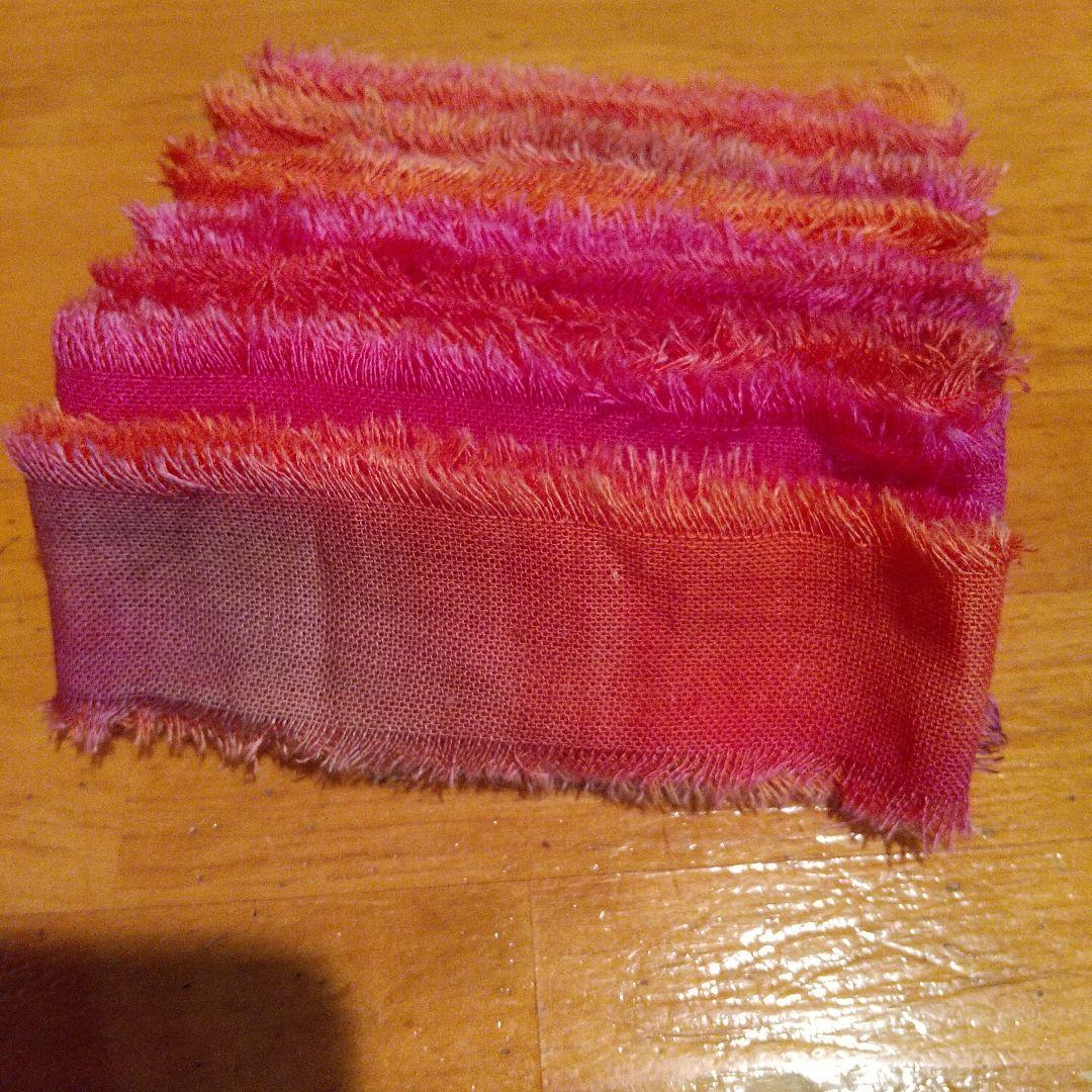 ちょここ。30，ジャンクジャーナル素材。フリンジ加工裂き布リボン