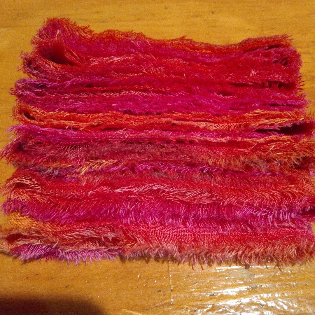 ちょここ。30，ジャンクジャーナル素材。フリンジ加工裂き布リボン