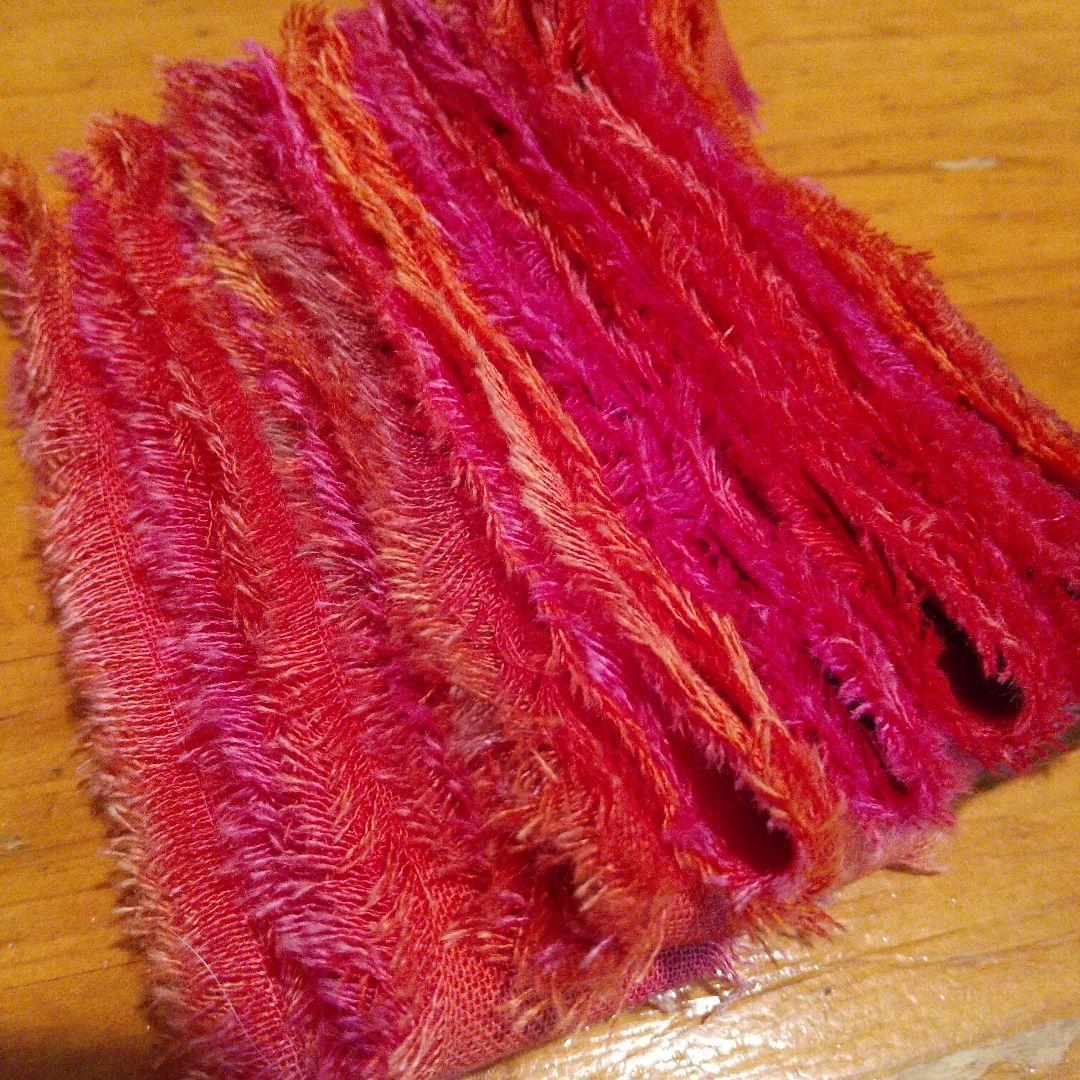 ちょここ。30，ジャンクジャーナル素材。フリンジ加工裂き布リボン