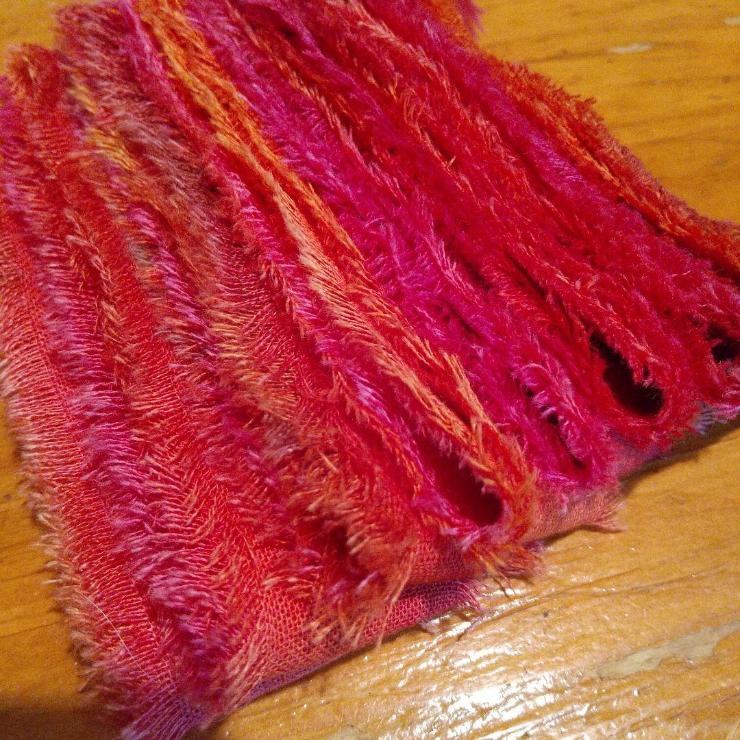 ちょここ。30，ジャンクジャーナル素材。フリンジ加工裂き布リボン