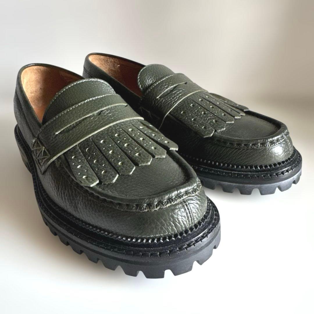 【美品】ETRO　レザーローファー　イタリア製　シボ革　41サイズ