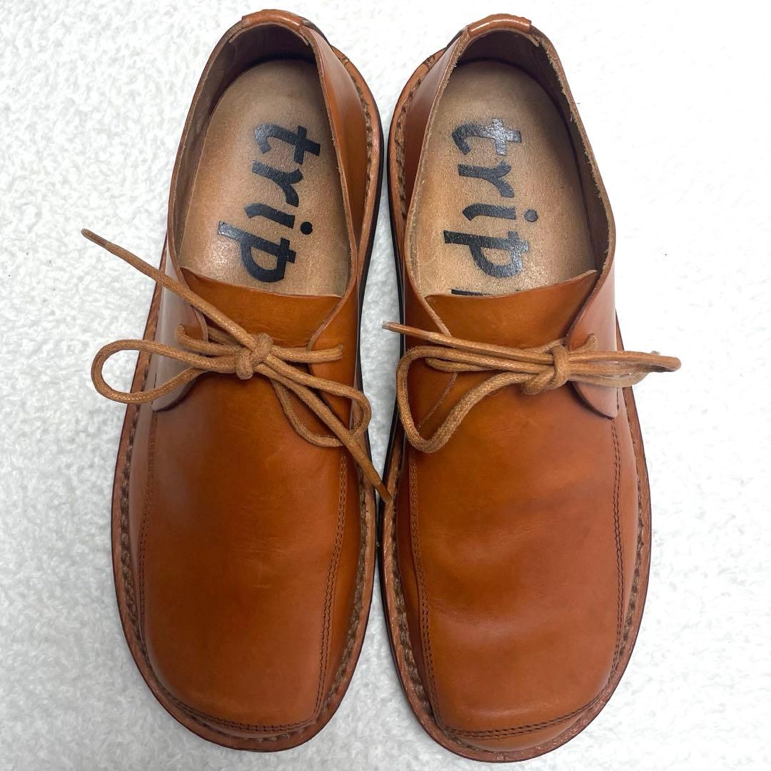 trippen レザーシューズ SHEET-PULLレースアップ ブラウン 38