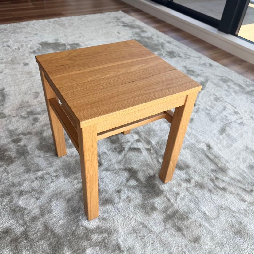 無印良品　木製サイドテーブルベンチ•板座•オーク材