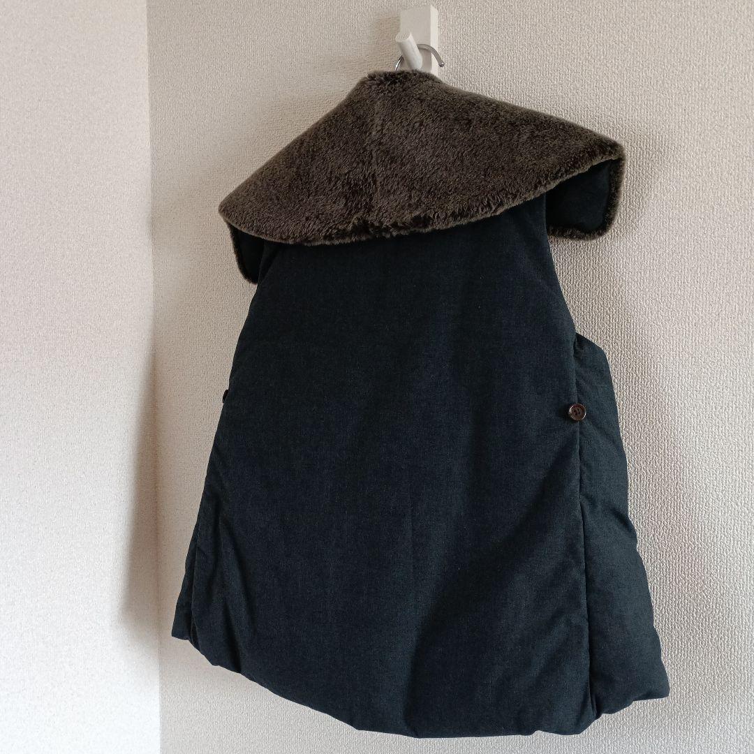 45r　45rpm　ダウンベスト　ムートン襟　ウール　カシミヤ