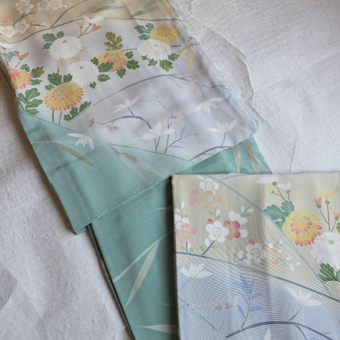 作家物　はんなりとした品の良さ　水浅葱色の染め訪問着