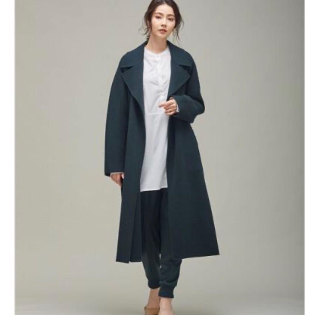 ICB 【マガジン掲載】ウールリバー ロングトレンチコート　46 大きいサイズ