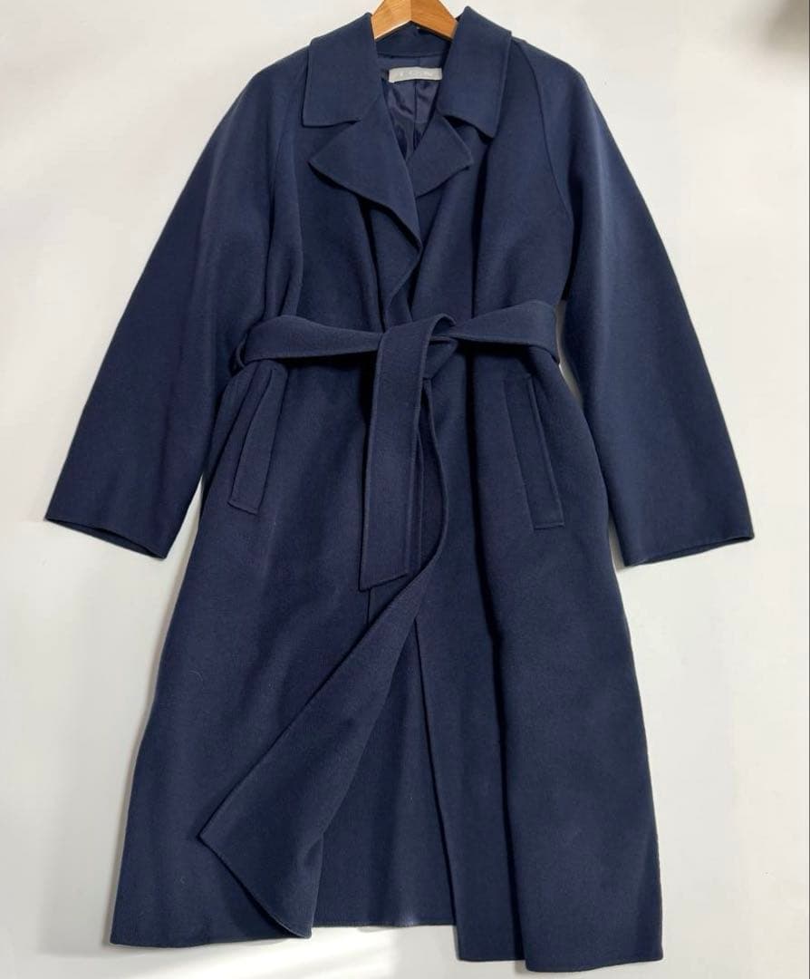 ICB 【マガジン掲載】ウールリバー ロングトレンチコート　46 大きいサイズ