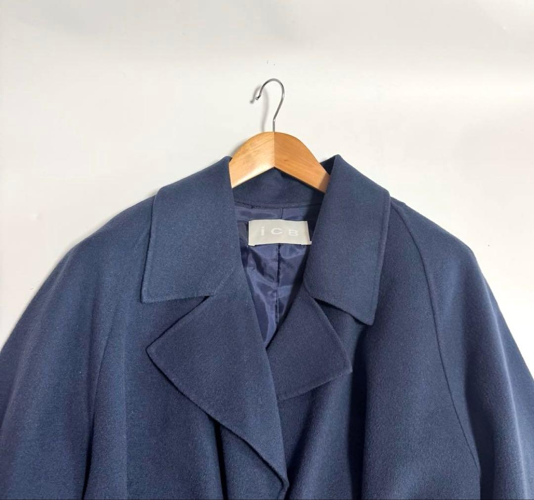 ICB 【マガジン掲載】ウールリバー ロングトレンチコート　46 大きいサイズ