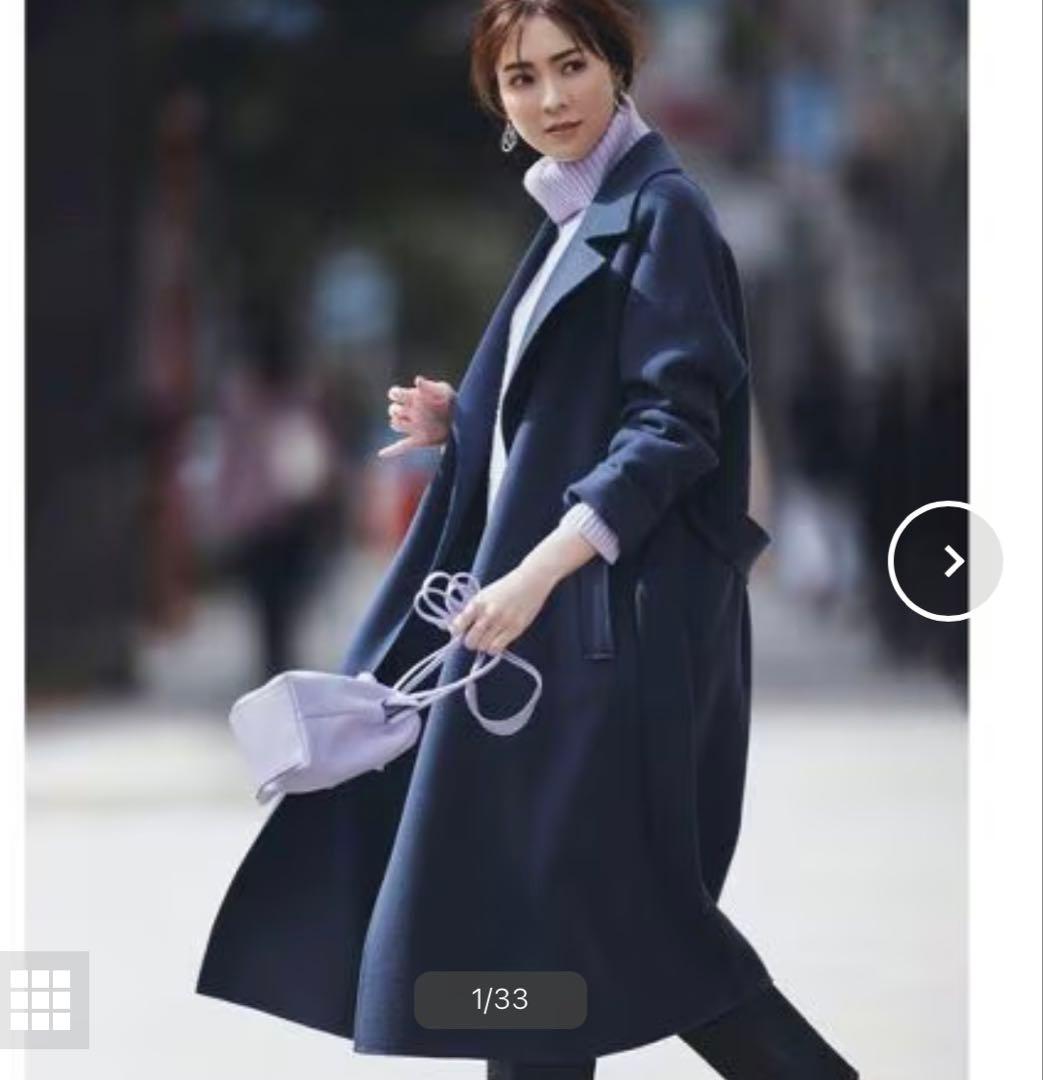 ICB 【マガジン掲載】ウールリバー ロングトレンチコート　46 大きいサイズ