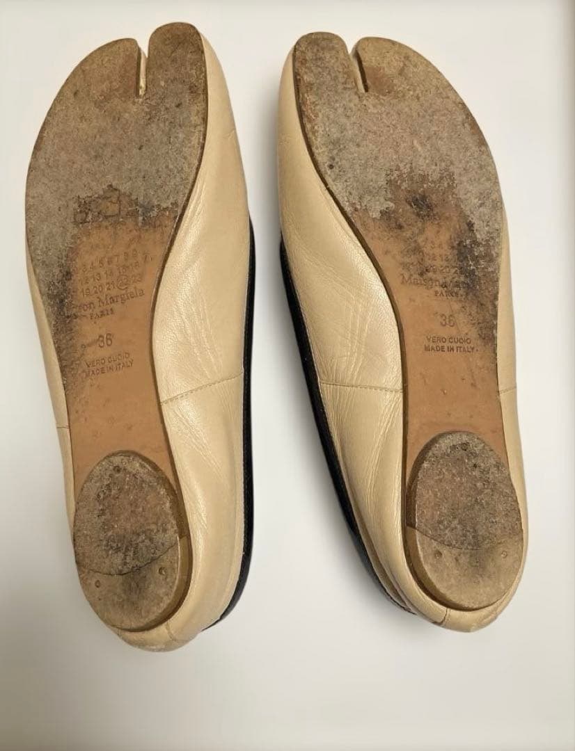 マルジェラ36足袋シューズtabiフラット