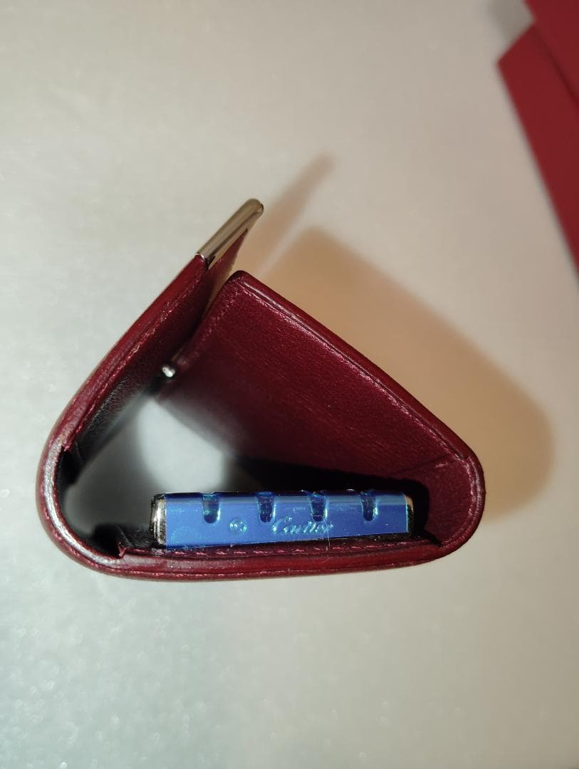新品同様：カルティエ レザー 4連 キーケース ボルドー