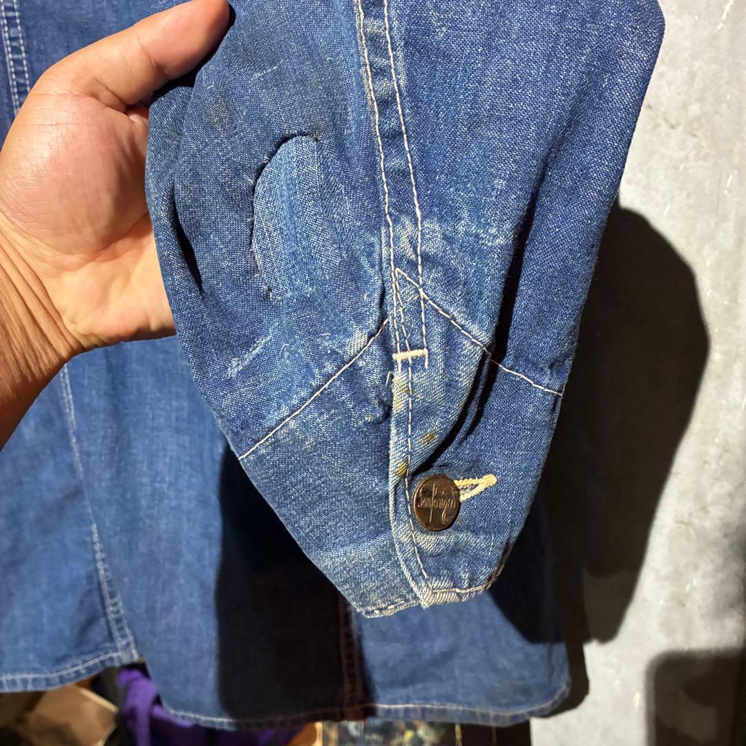 Late 40's〜 ROUND HOUSE チンスト デニム カバーオール