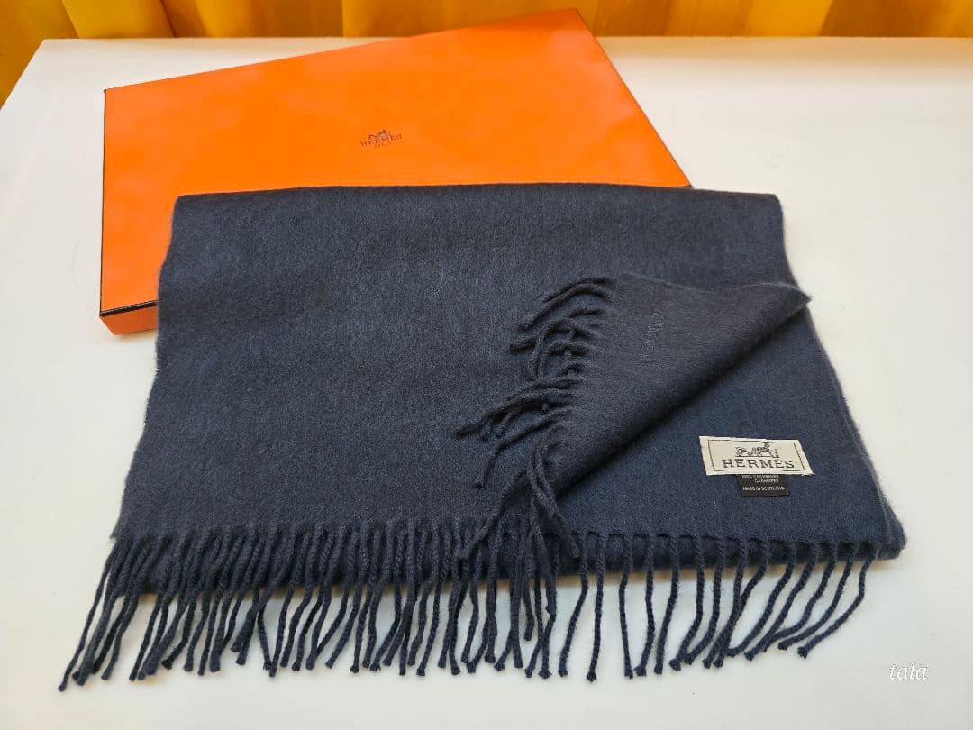 HERMES エルメス カシミヤマフラー