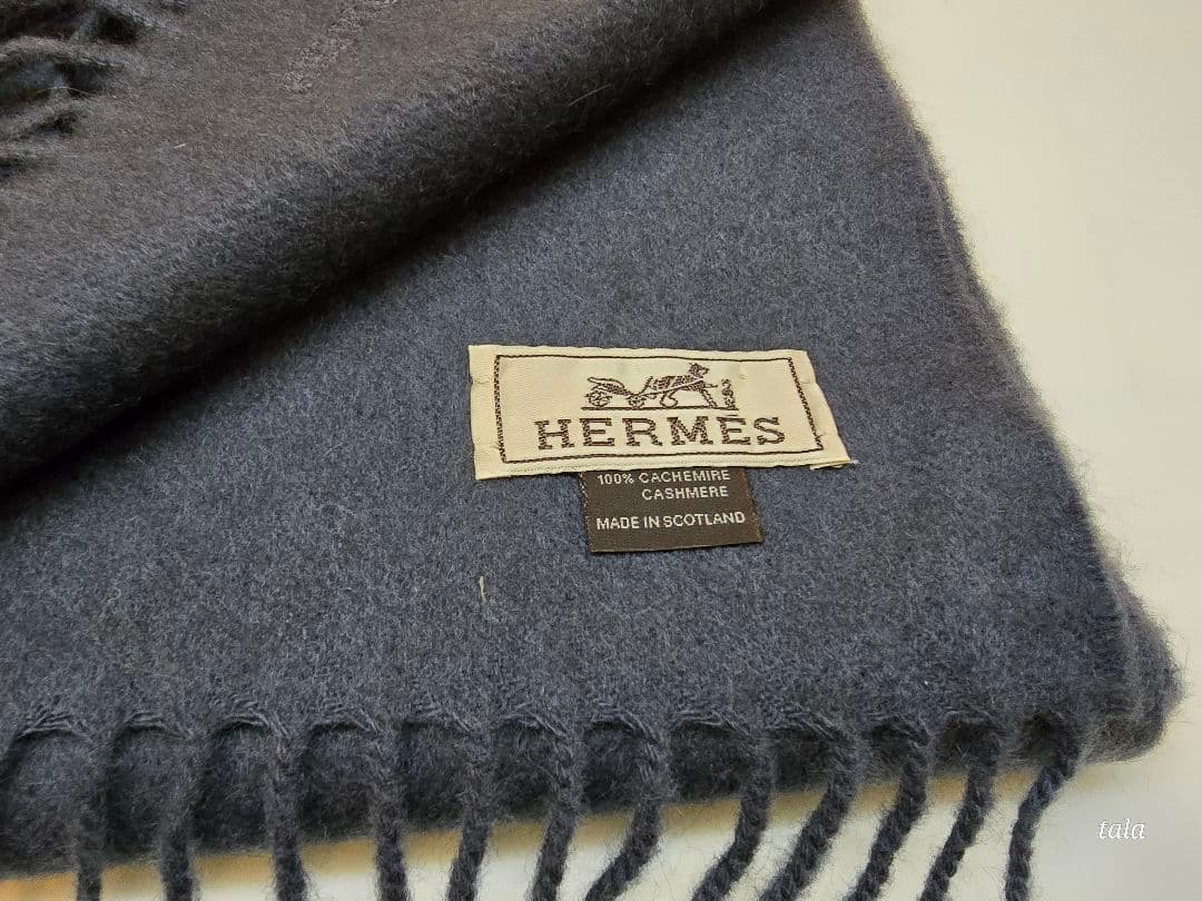 HERMES エルメス カシミヤマフラー