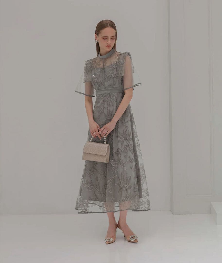 【小夏母　】フラップデザインフラワースパンコールAラインドレス