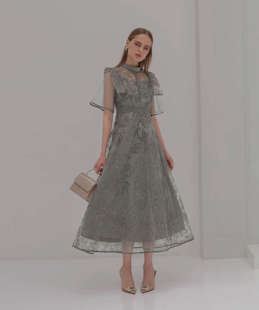 【小夏母　】フラップデザインフラワースパンコールAラインドレス