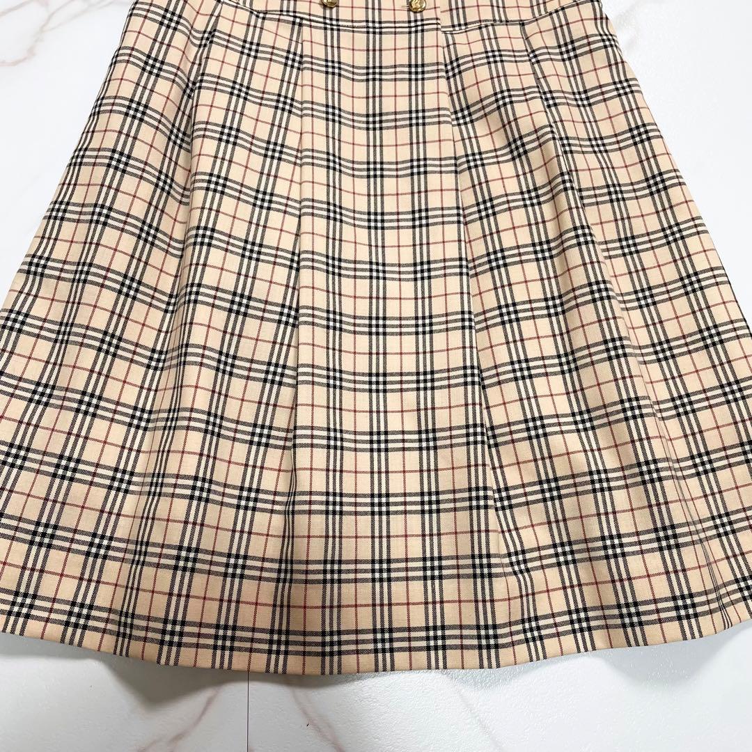 美品✨ BURBERRY ワンピース ノバチェック 白襟 金ボタン 130