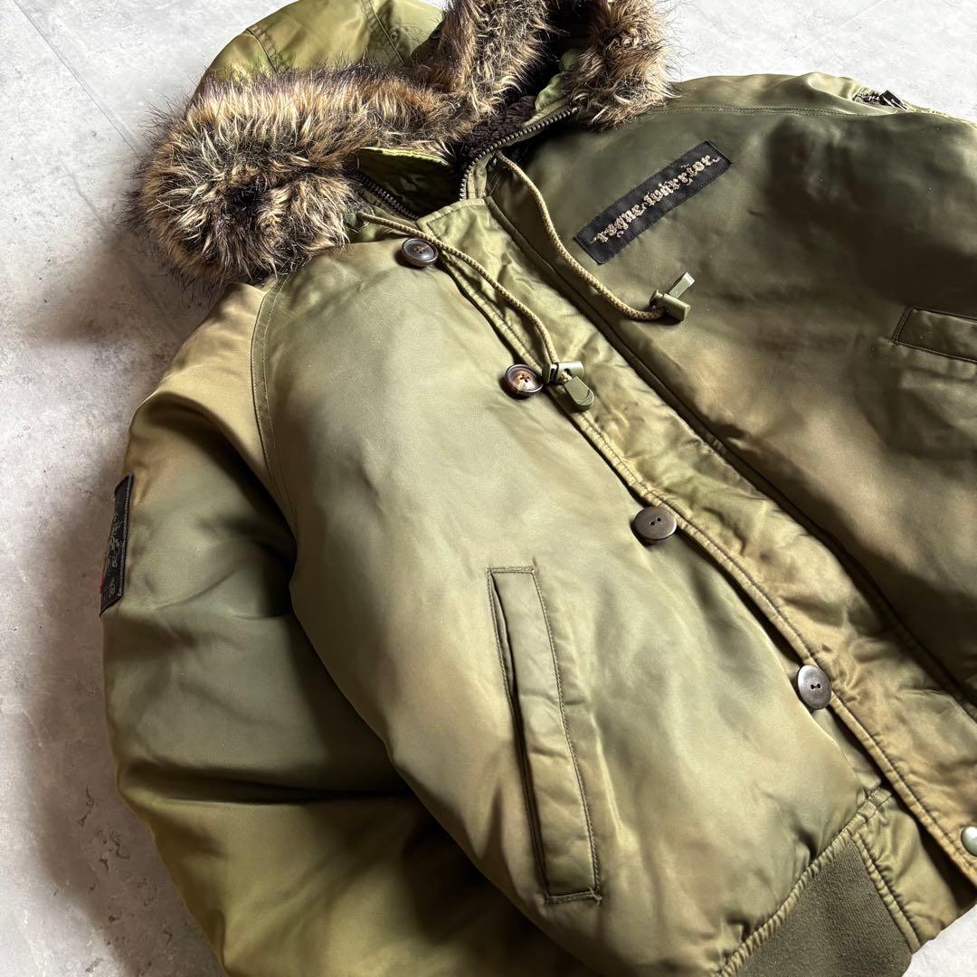 【00s archive】N-2B ダウンジャケット　ファー　y2k 短丈　古着