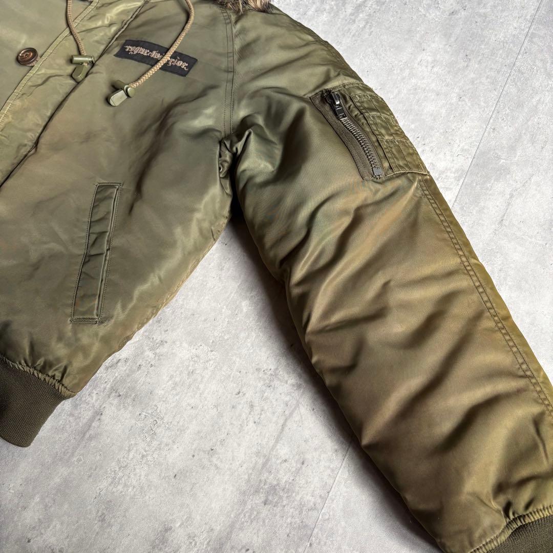 【00s archive】N-2B ダウンジャケット　ファー　y2k 短丈　古着