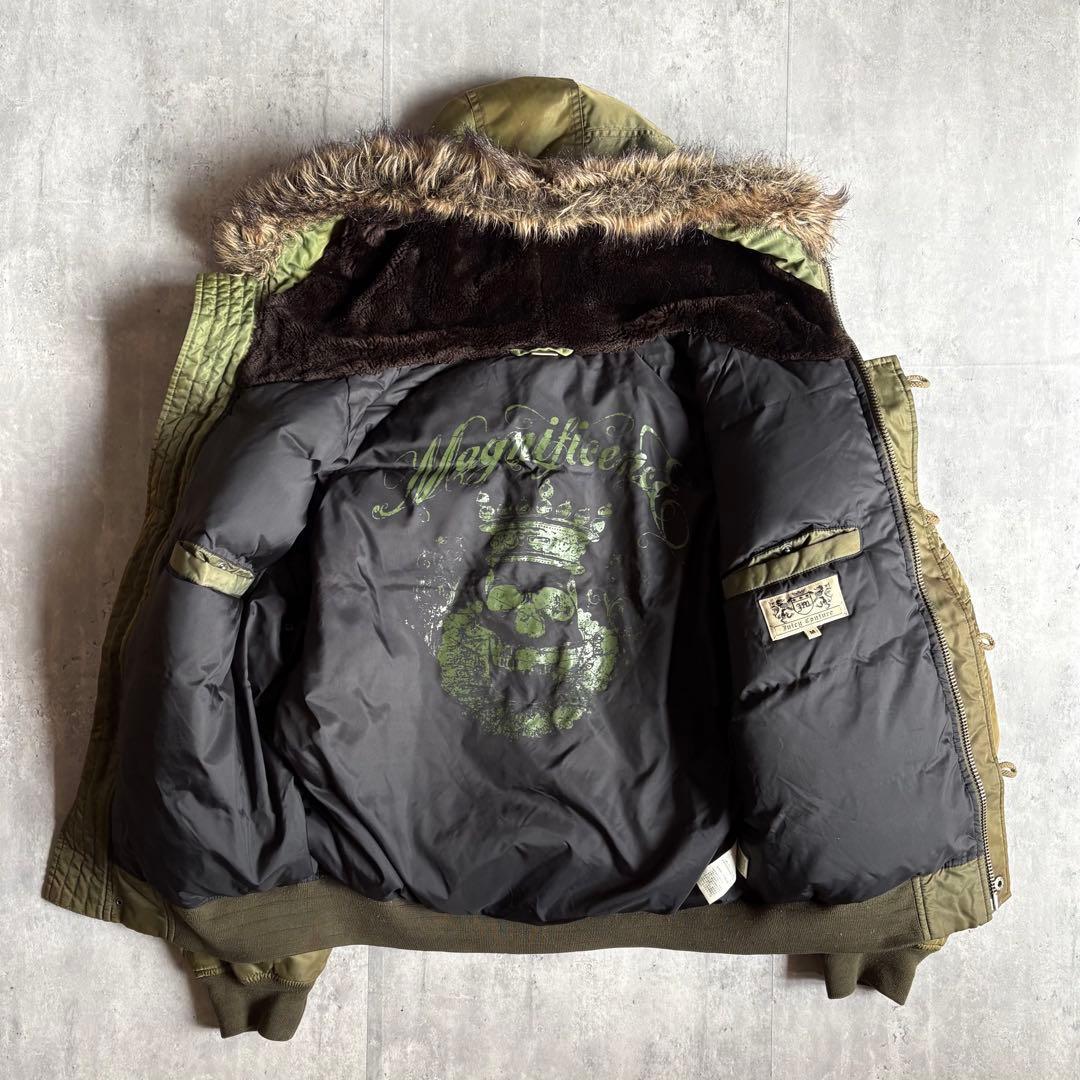 【00s archive】N-2B ダウンジャケット　ファー　y2k 短丈　古着