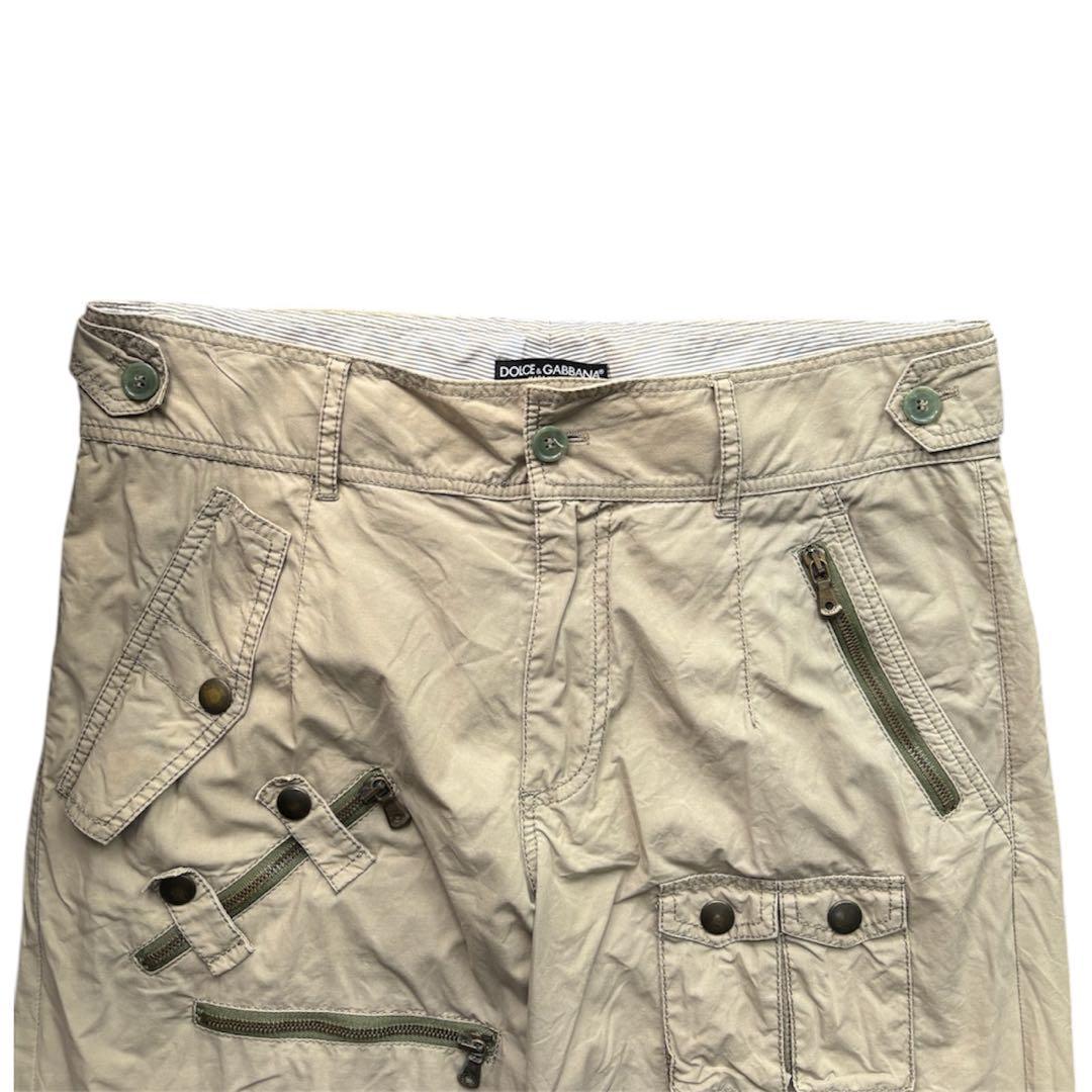 希少 DOLCE&GABBANA 00s ミリタリー ギミック カーゴパンツ