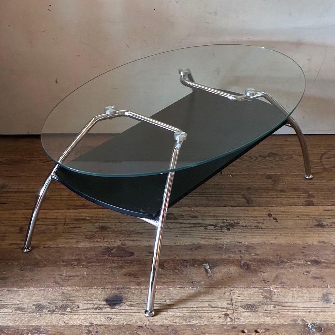 モダン ガラス センターテーブル