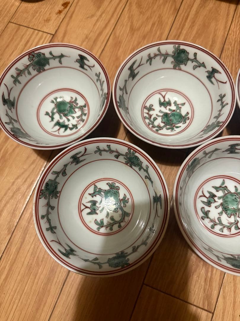 有田焼 源右衛門 窯 赤絵 柘榴絵 飯碗 茶碗 飯茶碗