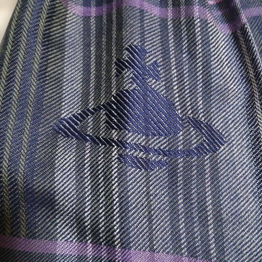 Vivienne Westwood チェック柄マフラー　紫　黒　ミックスカラー