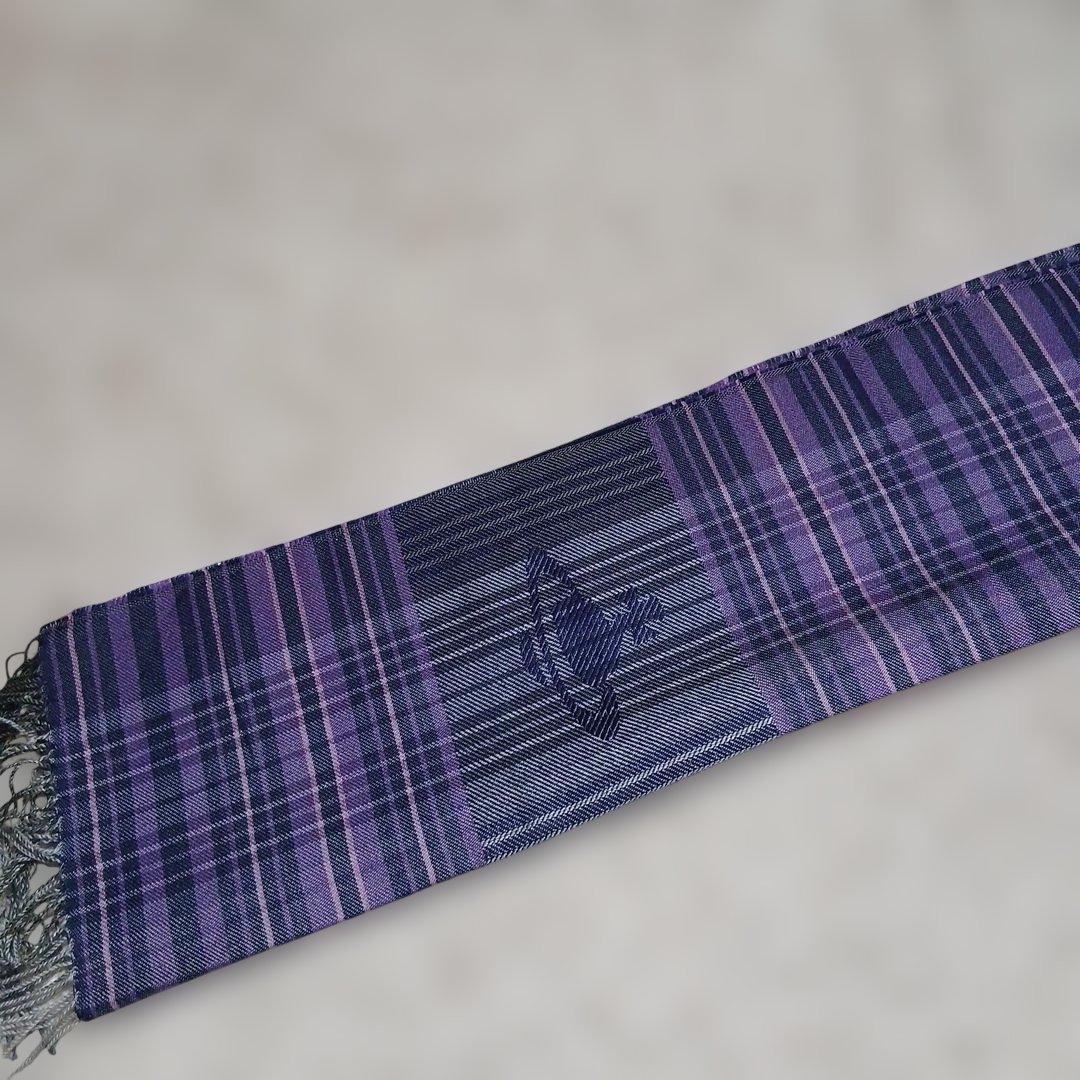 Vivienne Westwood チェック柄マフラー　紫　黒　ミックスカラー