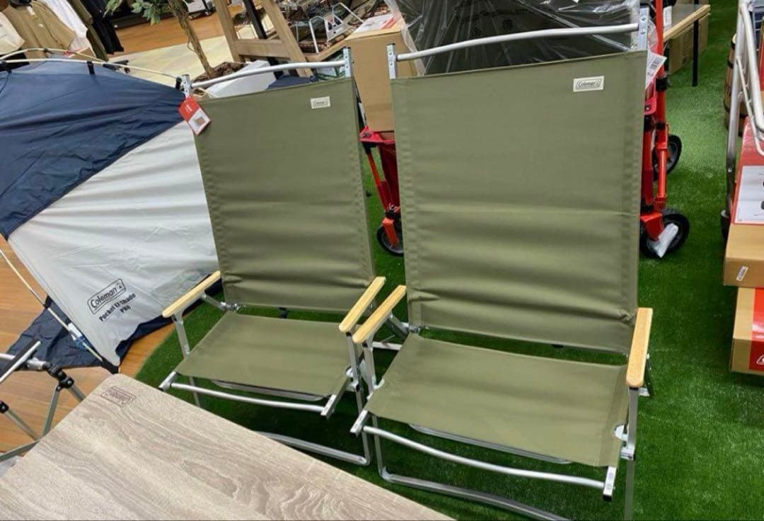 新品　コールマン フォールディングチェアワイド　2脚セット　オリーブ