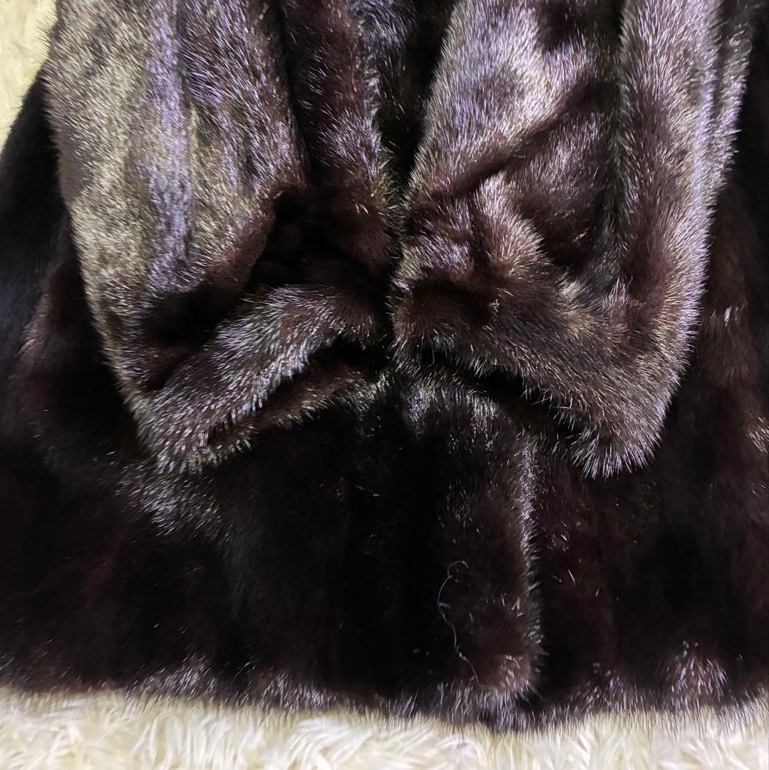 美品 SAGA MINK 毛皮 ゴールドタグ 金タグ ダークブラウン 11